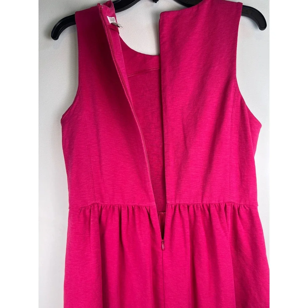 J Crew High Neck Sleeveless Pink‎ Fit n Flare Dress Women's Size M Classy Barbie